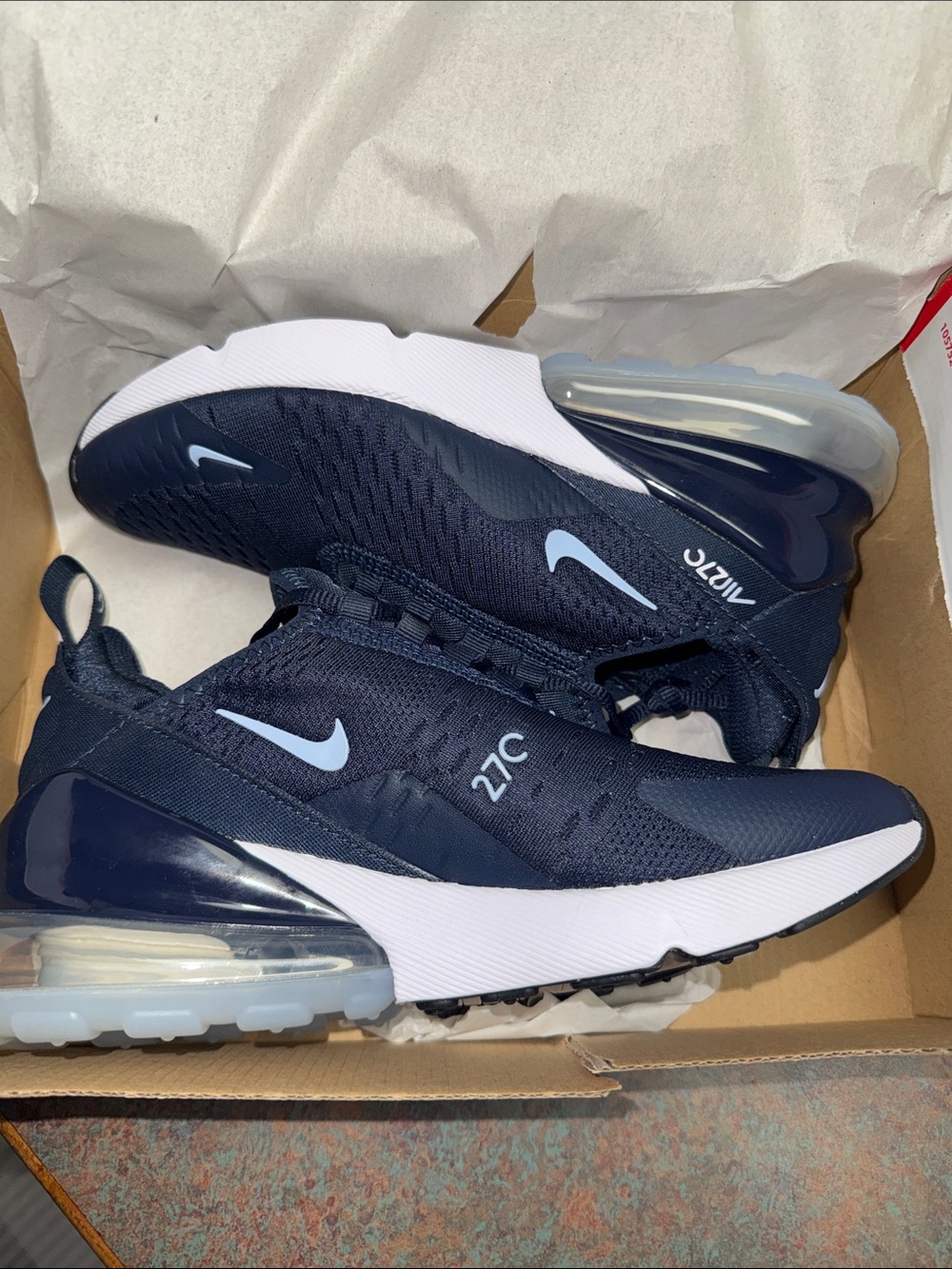 Nike Air Max 270 Navy Blue White Sneakers